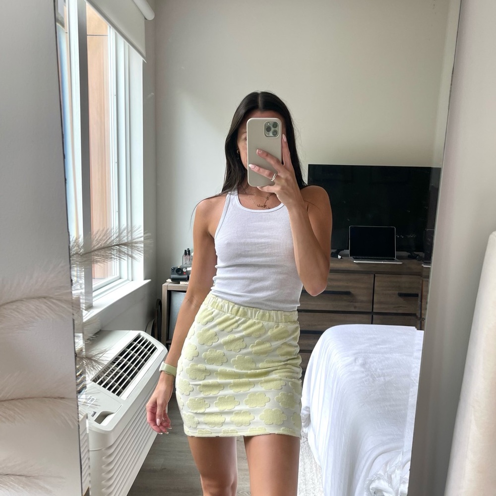 Blue Blush Terrycloth Mini Skirt